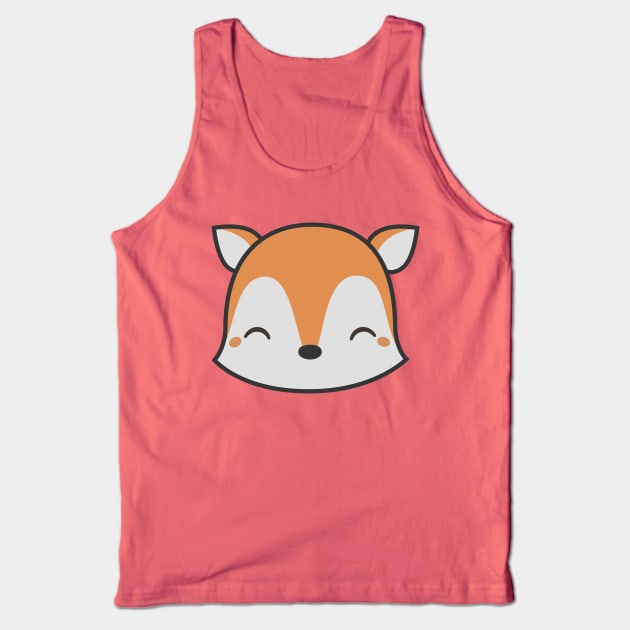 Kawaii Cute Fox Tank Top by happinessinatee